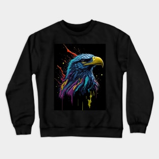 Splash Art of a Majestic Eagle Crewneck Sweatshirt